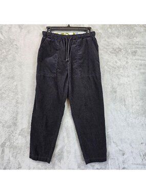 Damart Jogger Pants Womens 8 Gray Corduroy Elastic Waist Drawstring Casual